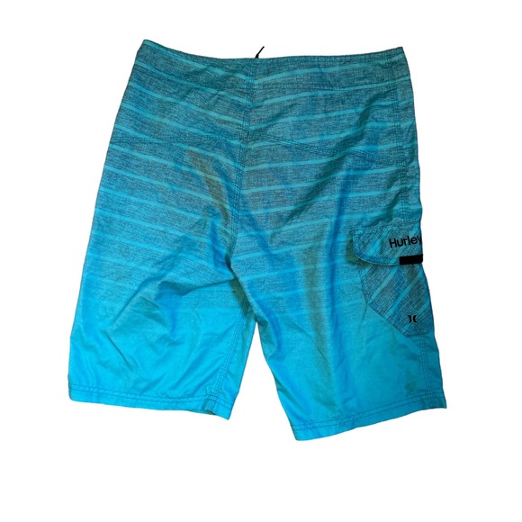 Hurley Designed From Buckle Men's Swim Trunks Outseam 22" Blue - Picture 5 of 7